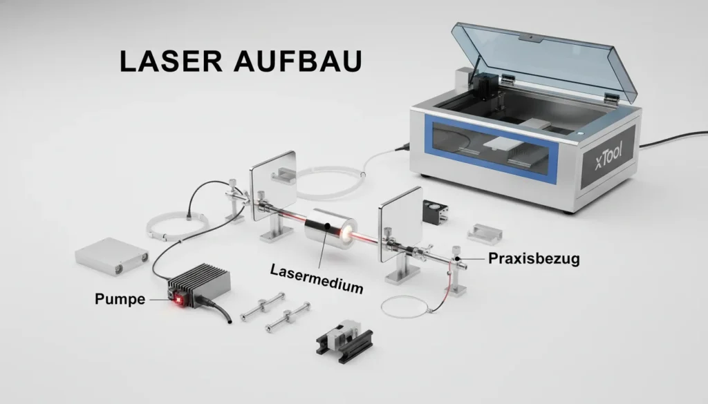 Aufbau Laser: Verständlich erklärt (inkl. Resonator, Pumpe, Lasermedium) + Praxisbezug zu xTool