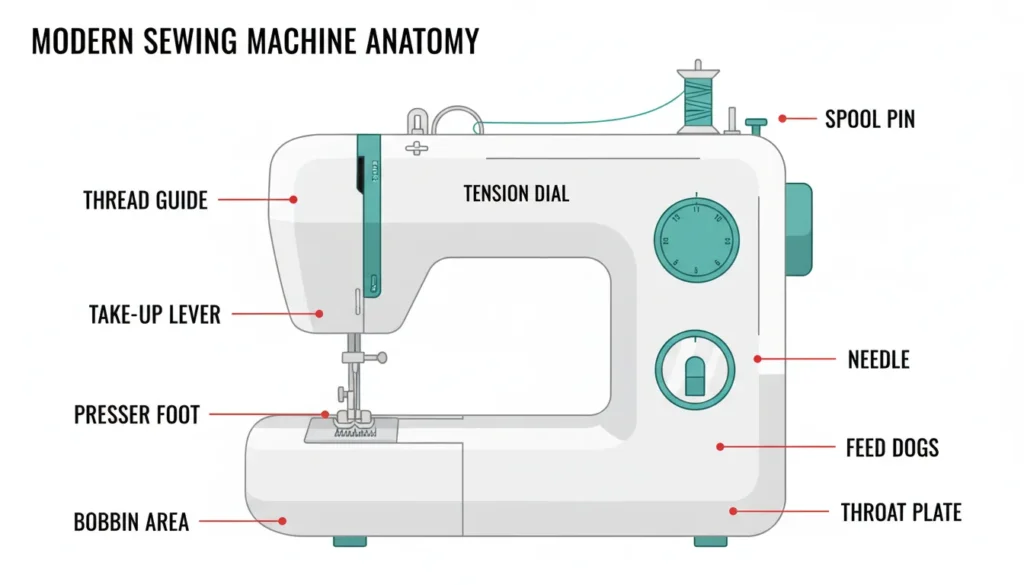 Sewing Machine Anatomy: Parts, Functions, and How They Work